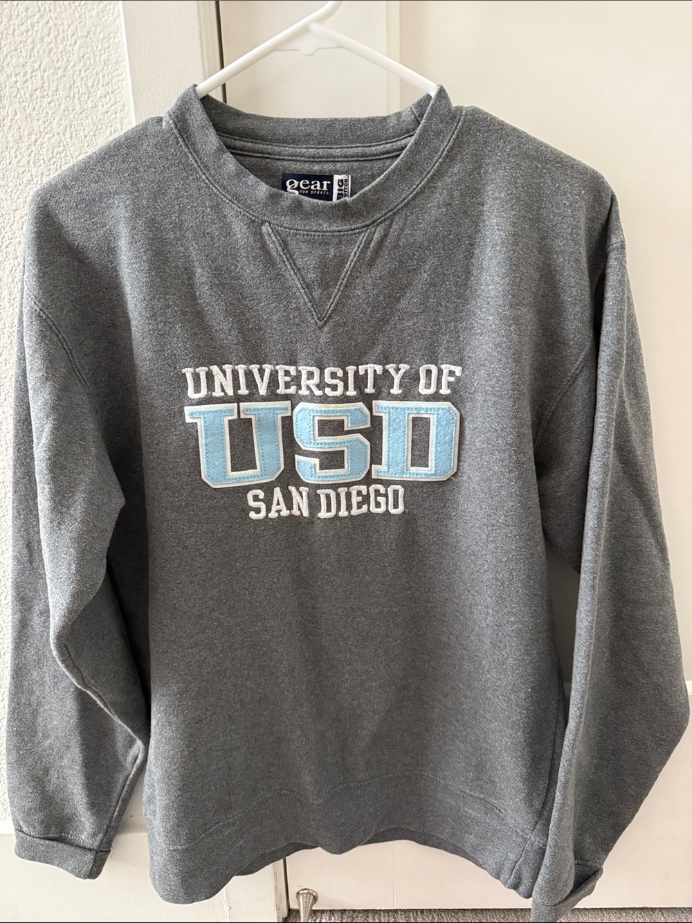 University of San Diego Gray USD Embroidered Crewneck Sweatshirt